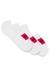 Three-pack of invisible socks with red logo labels