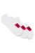 Three-pack of invisible socks with red logo labels