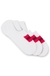 Three-pack of invisible socks with red logos