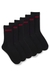 Six-pack of quarter-length socks with logo detail