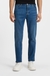 Tapered-fit jeans in mid-blue stretch denim