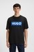 Cotton-jersey T-shirt with blue logo print
