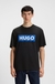 Cotton-jersey T-shirt with blue logo print