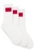Three-pack of short socks with red logo labels