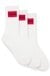 Three-pack of short socks with red logo labels