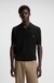 Cotton-blend knit polo with Johnny collar