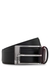 Patent-leather belt with red lining