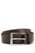 Grained-leather belt with logo-engraved buckle
