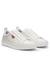 Faux-leather trainers with red logo flag