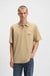 Relaxed-fit polo shirt in cotton with split logo