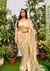 Golden tissue organza sequins saree