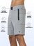 Men's Active Gym Shorts with Bonded  Zipper Pocket Grey