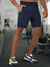 Men's Active Gym Shorts with Bonded  Zipper Pocket Navy