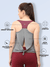Women Slit Back Mesh Tank Top Grey