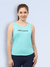Women Slit Back Mesh Tank Top Turquoise