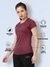 Women's Quick Dry Round Neck Gym T-Shirt Maroon