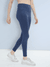 Women's Super High Waisted Satin Finish Sun Protected Tights Indigo