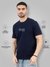 Men's Premium Combed Cotton Printed T-Shirt Navy