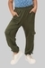 Ninos Dreams Girls Solid Cargo Style Joggers with four Pockets- Olive Green