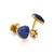 Lapis Bard Avant Garde Preston Gold Cufflinks with Natural Blue Lapis Lazuli Inset