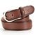 Lapis Bard Sullivan Belt Silver 35mm Buckle with Two tone Leather strap - Cognac