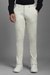 Men White Solid Flat Front Casual Trousers