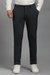 Men Black Textured Flat Front Casual Trousers