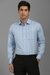 Men Blue Classic Fit Check Full Sleeves Formal Shirt