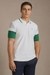 Men White Print Polo Neck T-shirt