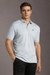 Men Grey Solid Polo Neck T-shirt