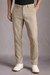 Men Beige Solid Flat Front Casual Trousers