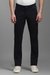 Men Black Slim Fit Solid Flat Front Casual Trousers