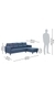 neudot Aria 6 Seater LHS Sectional Sofa in Earth Blue Colour