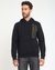 Men's Black Polycotton Embroidered Regular Fit Hooded Neck Full Sleeve Sweatshirt