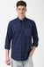 Men Blue Slim Fit Check Shirt