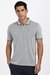 Men Grey Textured Polo Neck T-shirt