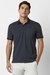 Men Navy Print Polo Neck T-shirt