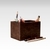 Unmet-desire-croco-series-pen-holder-stand-brown-color-large-two-compartment-back-view