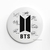 BTS SIGNATURE WHITE pin button badge | for bts k-pop fan merch gift | 58mm | by Purplebees