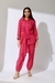 Pink Lurex Cotton Co-Ord Set with Tie-Up Detail and Jogger Pants
