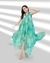 Sea-Green Marbled Print Asymmetric Dress