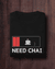Men's Regular Fit - Casual T-Shirt - Need Chai (Black)