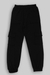 Ninos Dreams Girls Solid Cargo Style Joggers with four Pockets- Black