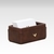 Visiting Card Holder for Desk | Faux Leather | Rectangular | Classic | Brown