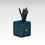 Pen/Pencil Holder | Faux Leather | Square Small | Moderno | Blue