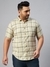 SHOWOFF Plus Men Beige Checked Spread Collar Short Sleeves Regular Fit Casual Shirt