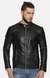 Men Black Casual Solid Leather jacket
