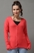 SHOWOFF Women Pink Solid V Neck Full Sleeves Front-Open Sweater