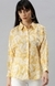 SHOWOFF Women's Slim Fit Kimono Sleeves Yellow Abstract Shirt