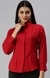 SHOWOFF Women's Slim Fit Kimono Sleeves Red Solid Shirt